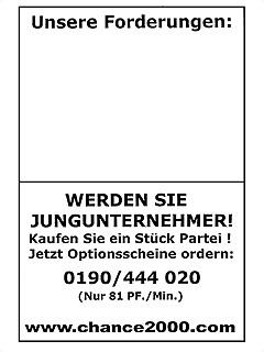 Christoph Schlingensief »Chance 2000«