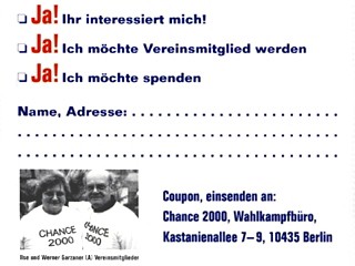 Christoph Schlingensief »Chance 2000«