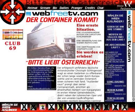 Christoph Schlingensief »Bitte liebt Österreich!« | Aktion: Wiener Festwochen 2000