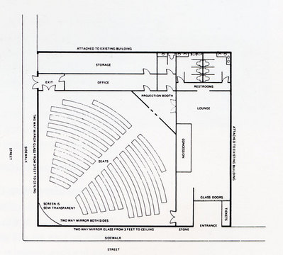 Dan Graham «Cinema» | «Cinema»-floorplan theater