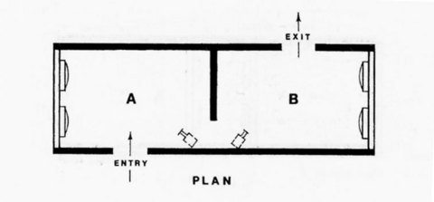 Dan Graham «Time Delay Room» | «Time Delay Room» floorplan